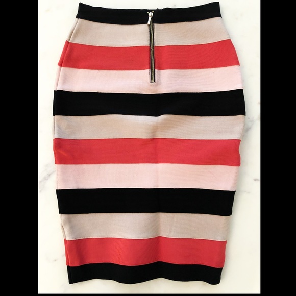 BEBE CYNTHIA COLORBLOCK BANDAGE BODYCON TOP SKIRT DRESS - Picture 7 of 13
